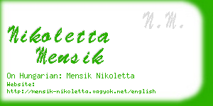 nikoletta mensik business card